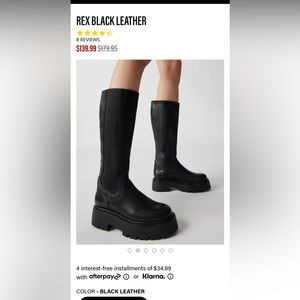 Steve Madden Rex Black Leather with chunky platform lug sole